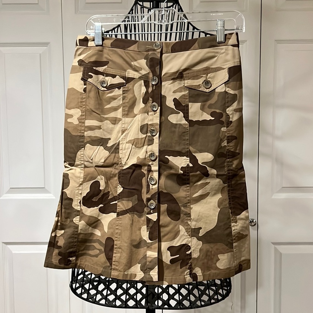 INC Army Print Skirt
